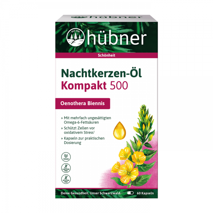 Hübner Nachtkerzen Öl Kompakt 500 mg (60 Stk.)