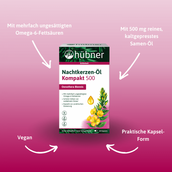 Hübner Nachtkerzen Öl Kompakt 500 mg (60 Stk.)