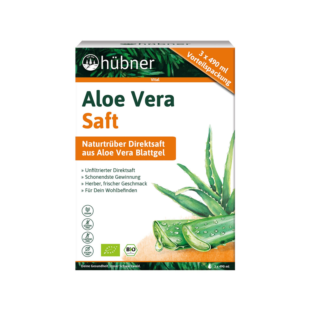 Hübner Aloe Vera Saft Sparpaket (3 x 490 ml)
