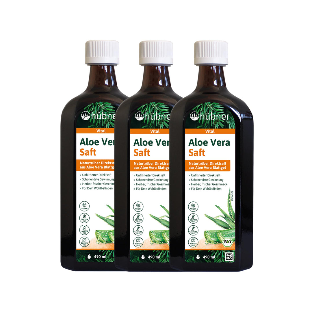 Hübner Aloe Vera Saft Sparpaket (3 x 490 ml)