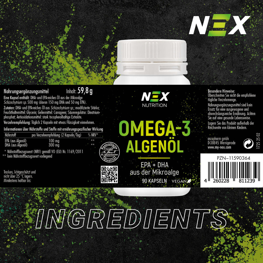 NEX Omega 3 Algenöl Kapseln