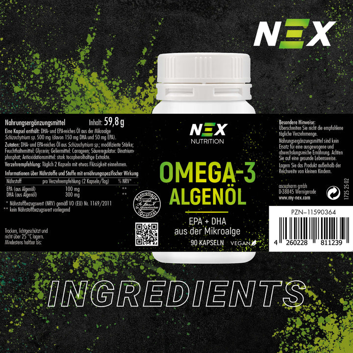 NEX Omega 3 Algenöl Kapseln