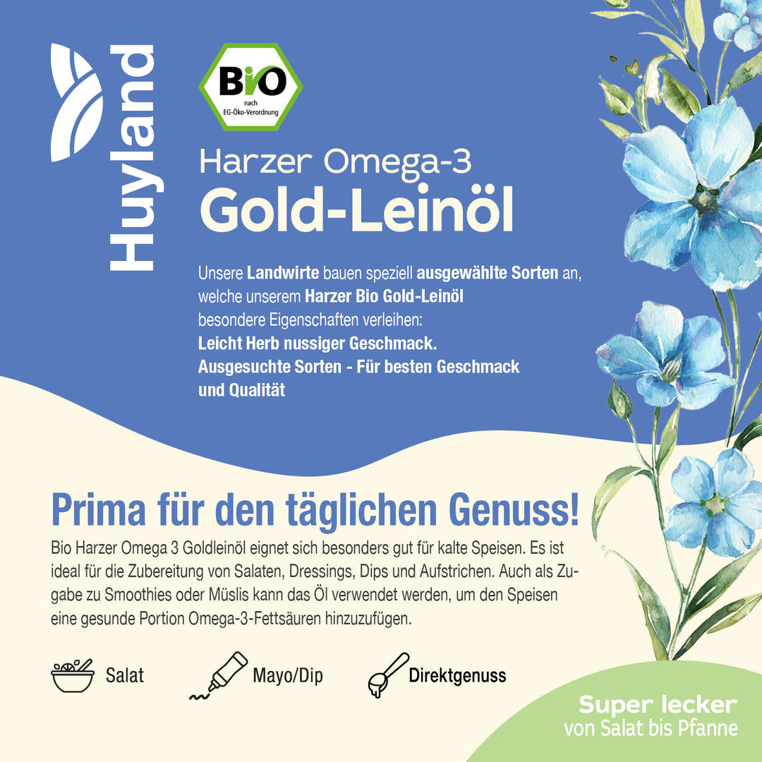 Huyland Harzer Bio Gold-Leinöl (250 ml)
