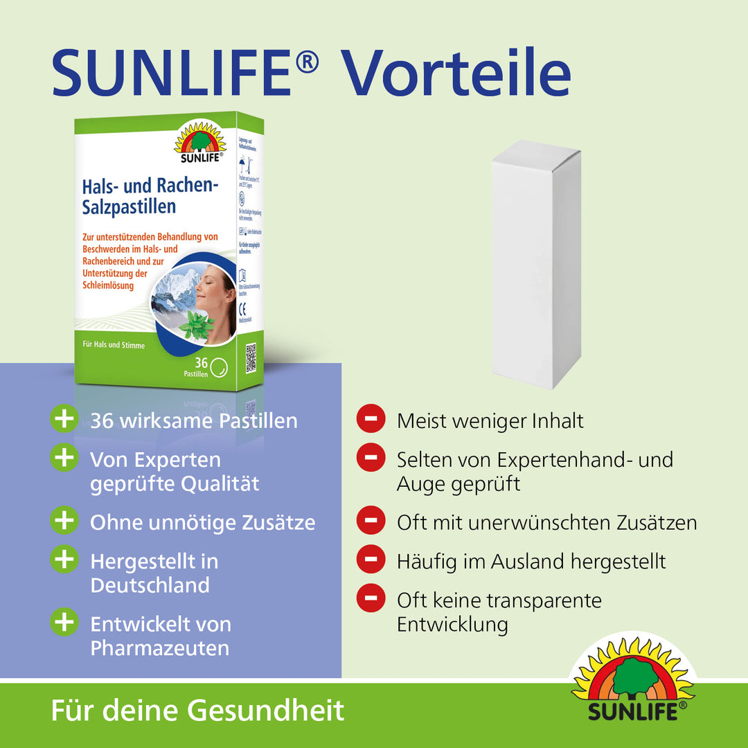 SUNLIFE Hals- und Rachen Salzpastillen (36 Stk.)