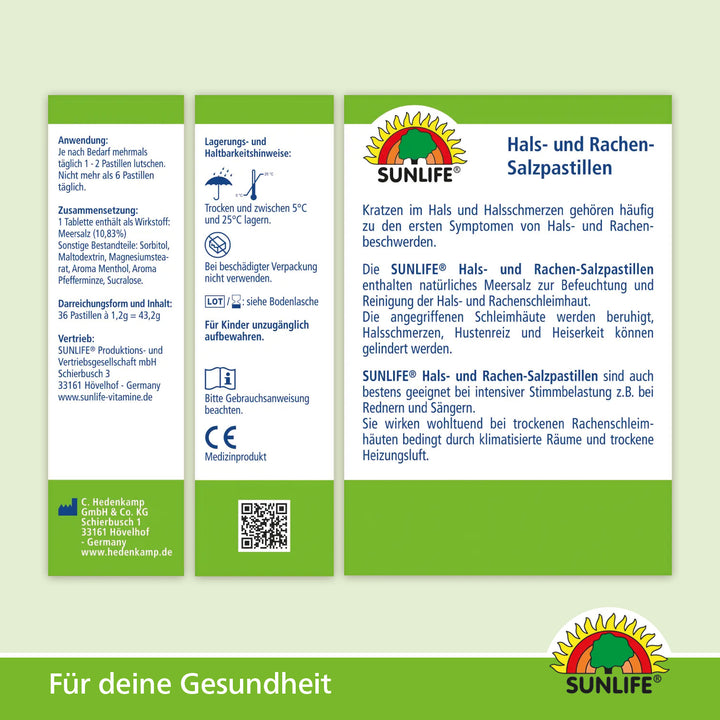 SUNLIFE Hals- und Rachen Salzpastillen (36 Stk.)