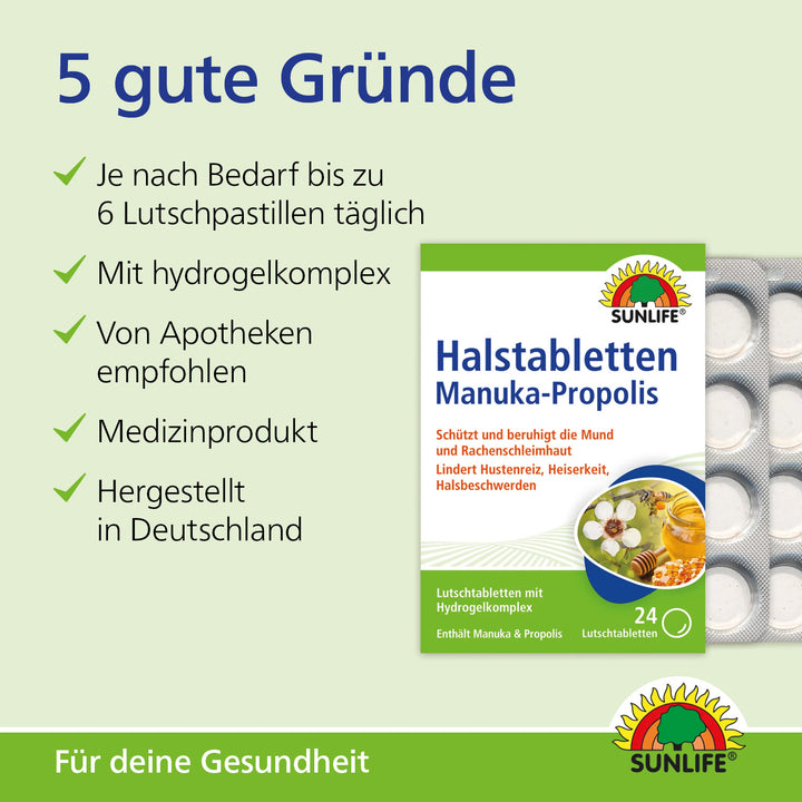 SUNLIFE Manuka-Propolis Lutschtabletten (24 Stk.)