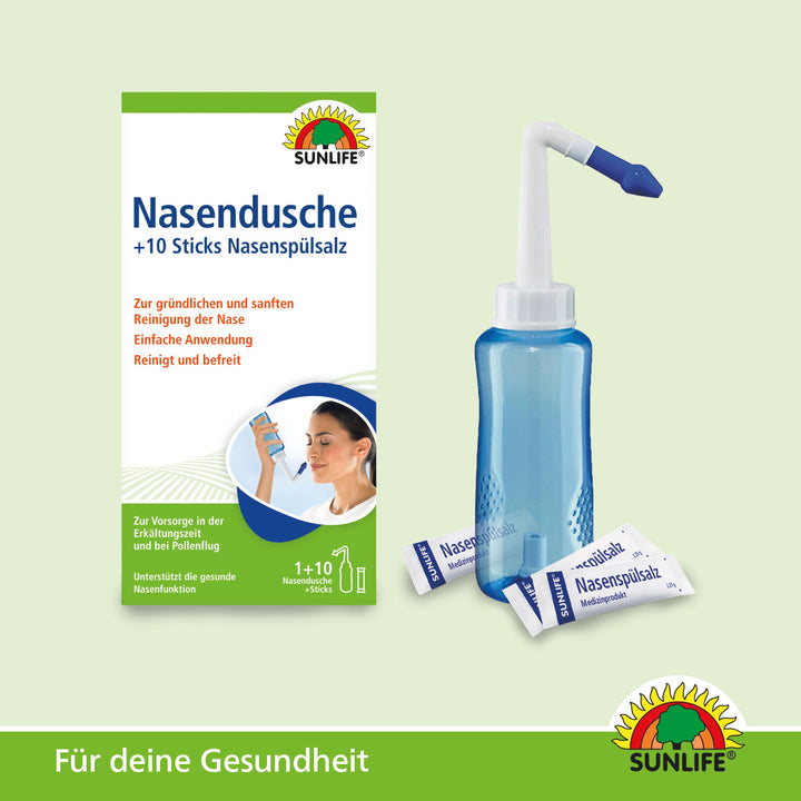 SUNLIFE Nasendusche & Nasenspülsalz (10 Sticks)