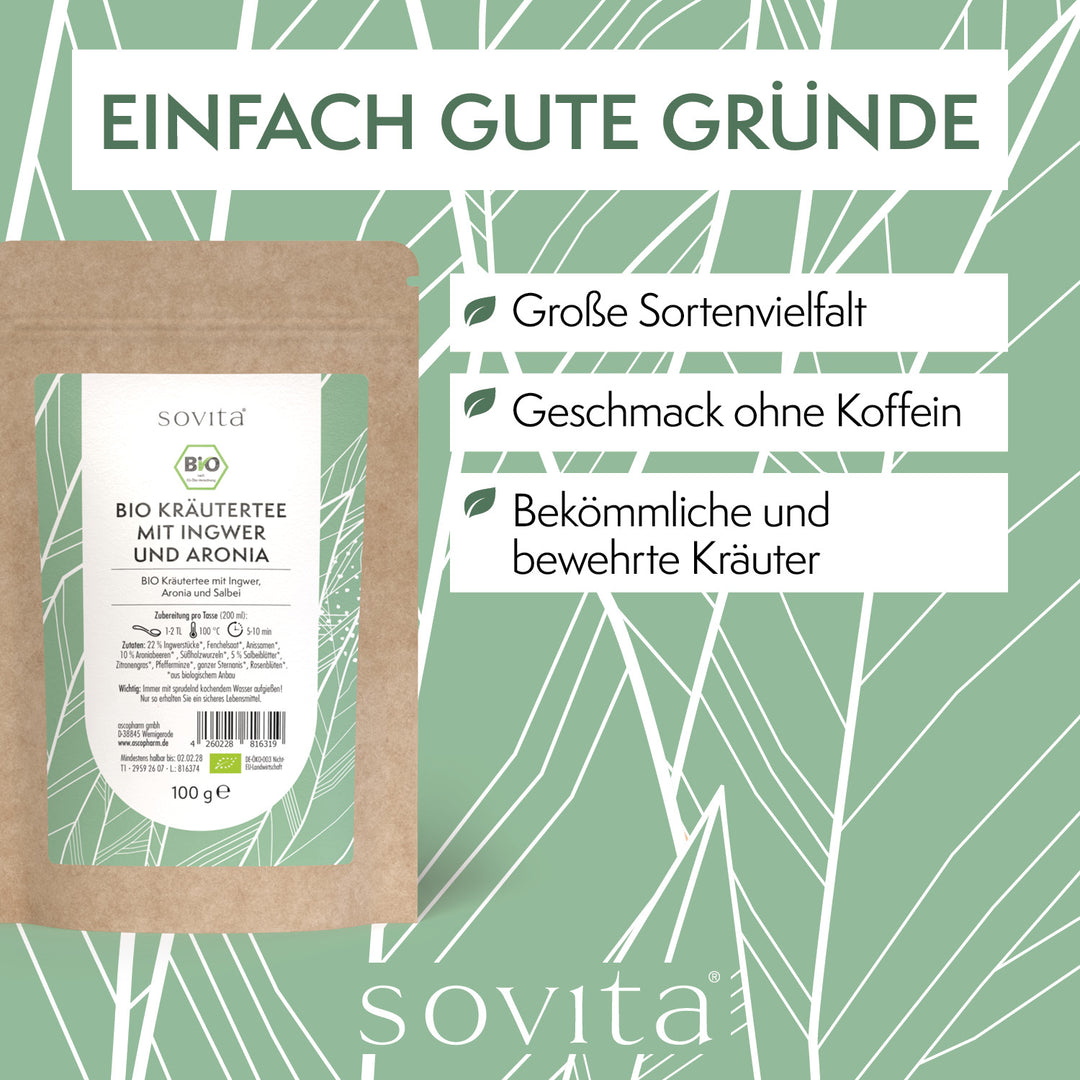 sovita Bio Kräutertee mit Ingwer und Aronia