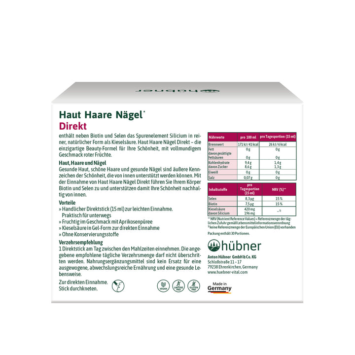 Hübner Haut Haare Nägel Direkt Rotfrucht (30 Stk.)
